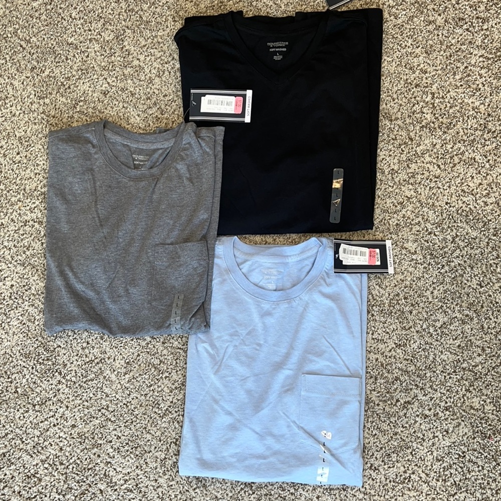 NWT 3 Men's softwashed Roundtree and Yorke T shirts - size L